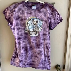 Harley Davidson authentic XL short sleeve  T-shirt purple -Sturgis 70th rally